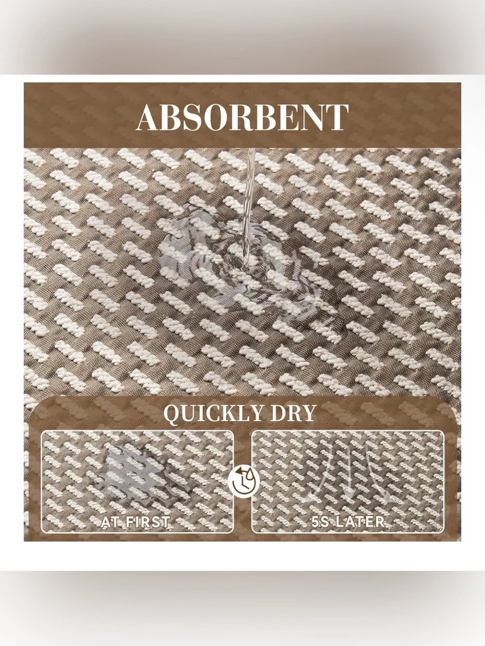 Neutral Beige Patterned Bath Rug - Home Bath 24”x 35”